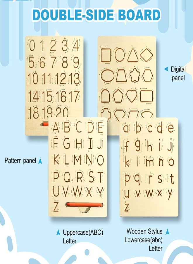 hzsshb Learn to Write - Number & Letter Tracing Boards for Kids Ages 3-8 Wooden Alphabet Learning Montessori 3 Year Old Toddler Writing Tools Beginners - Homeschool Preschool Classroom Must Haves - Image 2